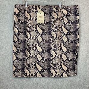 NWT Grace and Emma Faux Snake Skin Dark Goth Stretch Mini Skirt XXL Plus Sz 2XL